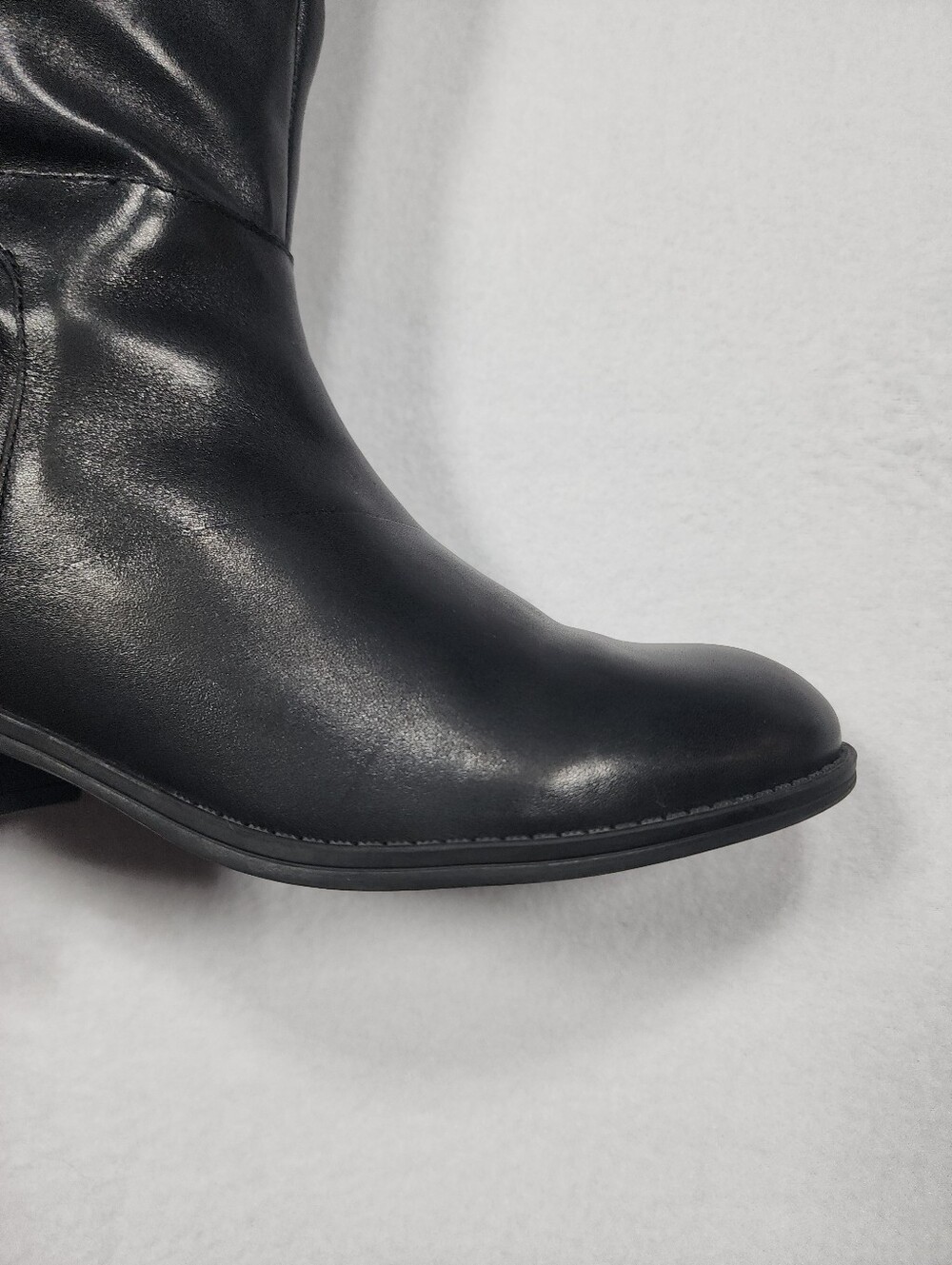 Lauren Ralph Lauren Black and Brown Leather Knee-High Riding Boots - Picture 11 of 16